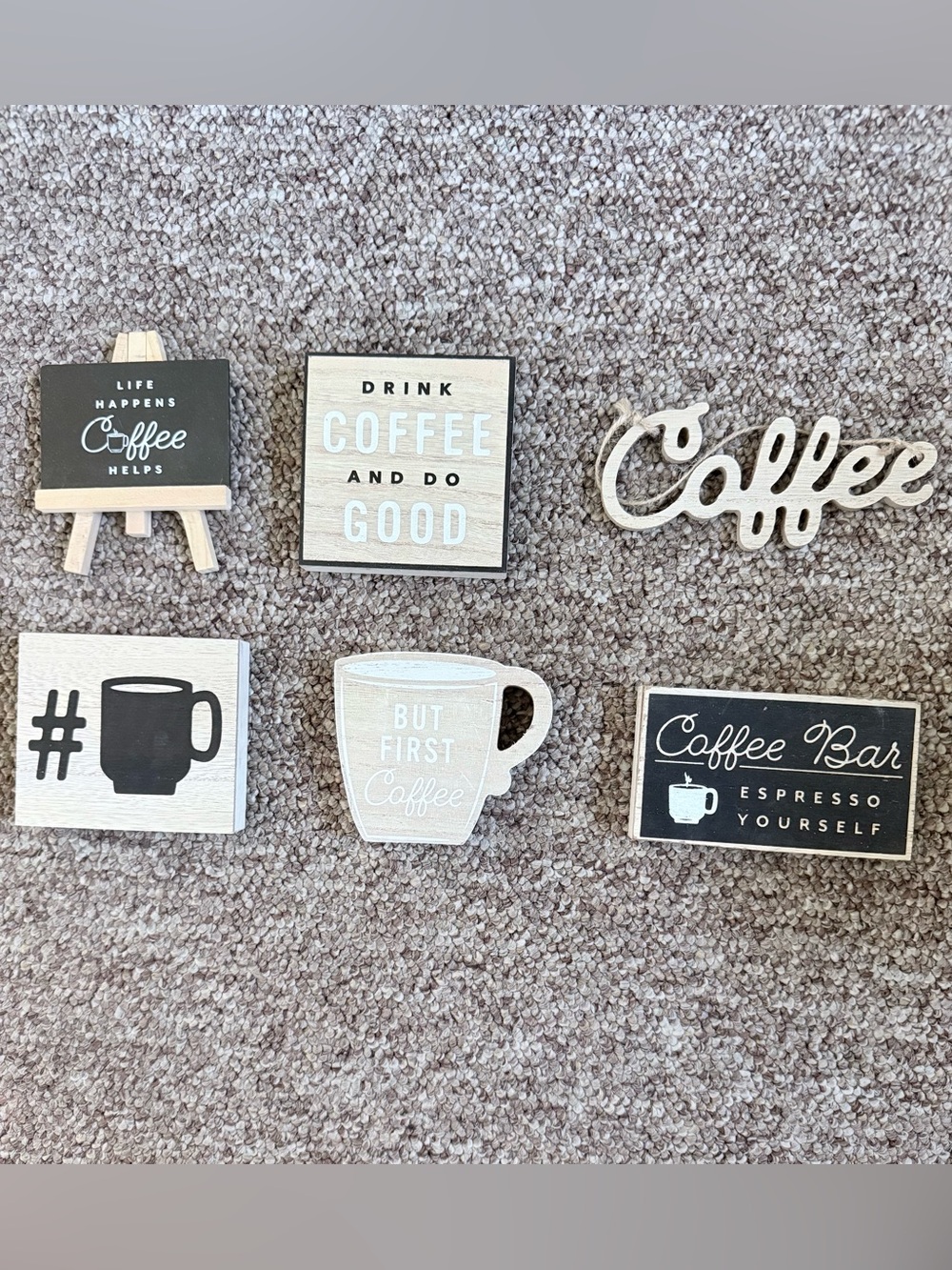 Rustic Coffee Bar mini Wooden Sign Set